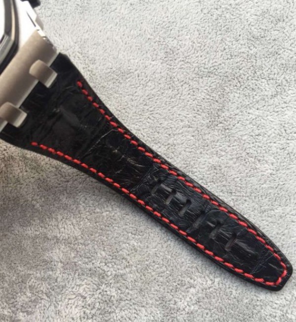 Replica Audemars Piguet JF Royal Oak Offshore Black Theme Black Leather Strap A3126