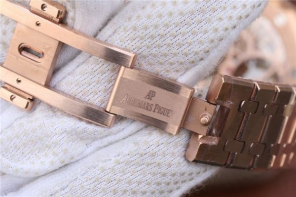 Replica Audemars Piguet Royal Oak Tourbillon Extra-Thin Openworked RG Skeleton Dial RG Bracelet