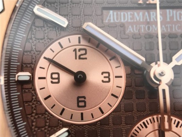 Replica Audemars Piguet Royal Oak Chronograph RG JHF Brown/RG Dial RG Bracelet A7750