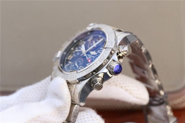 Replica Breitling Avenger II Chronograph 43mm SS GF Black Dial SS Bracelet A7750