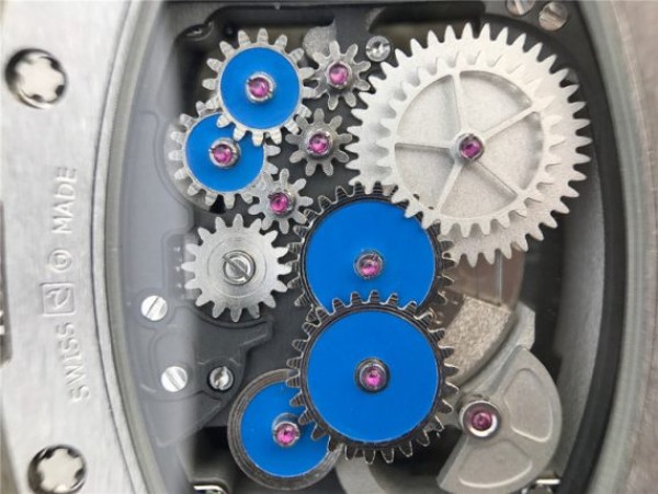 Replica Richard Mille RM018 Hommage a Boucheron SS Yellow Skeleton Dial Blue Rubber Strap 6T51