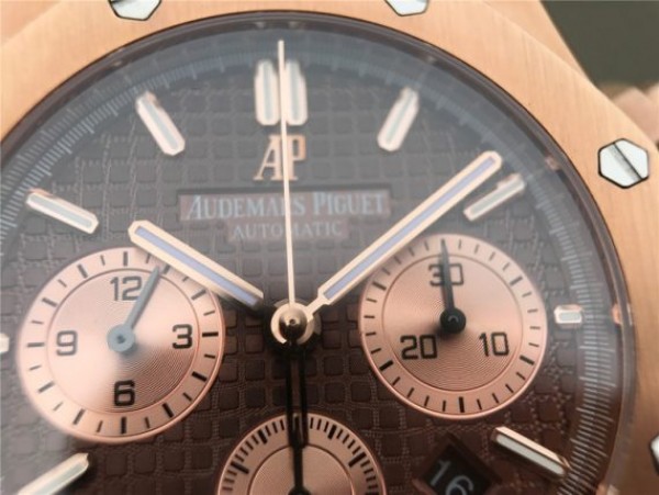 Replica Audemars Piguet Royal Oak Chronograph RG JHF Brown/RG Dial RG Bracelet A7750
