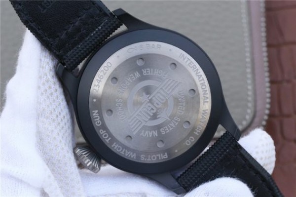 Replica IWC Big Pilot Real PR IW502001 Real Ceramic ZF V2 Black Calfskin Strap A51111