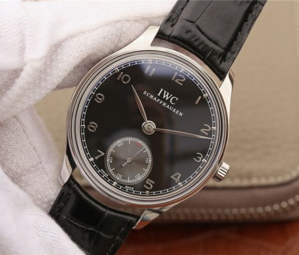 Replica IWC ZF Portuguese IW545407 Black Dial Leather Strap A6498