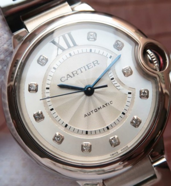 Replica Cartier JF Ballon Bleu 42mm White Textured Dial SS Bracelet MIYOTA9015