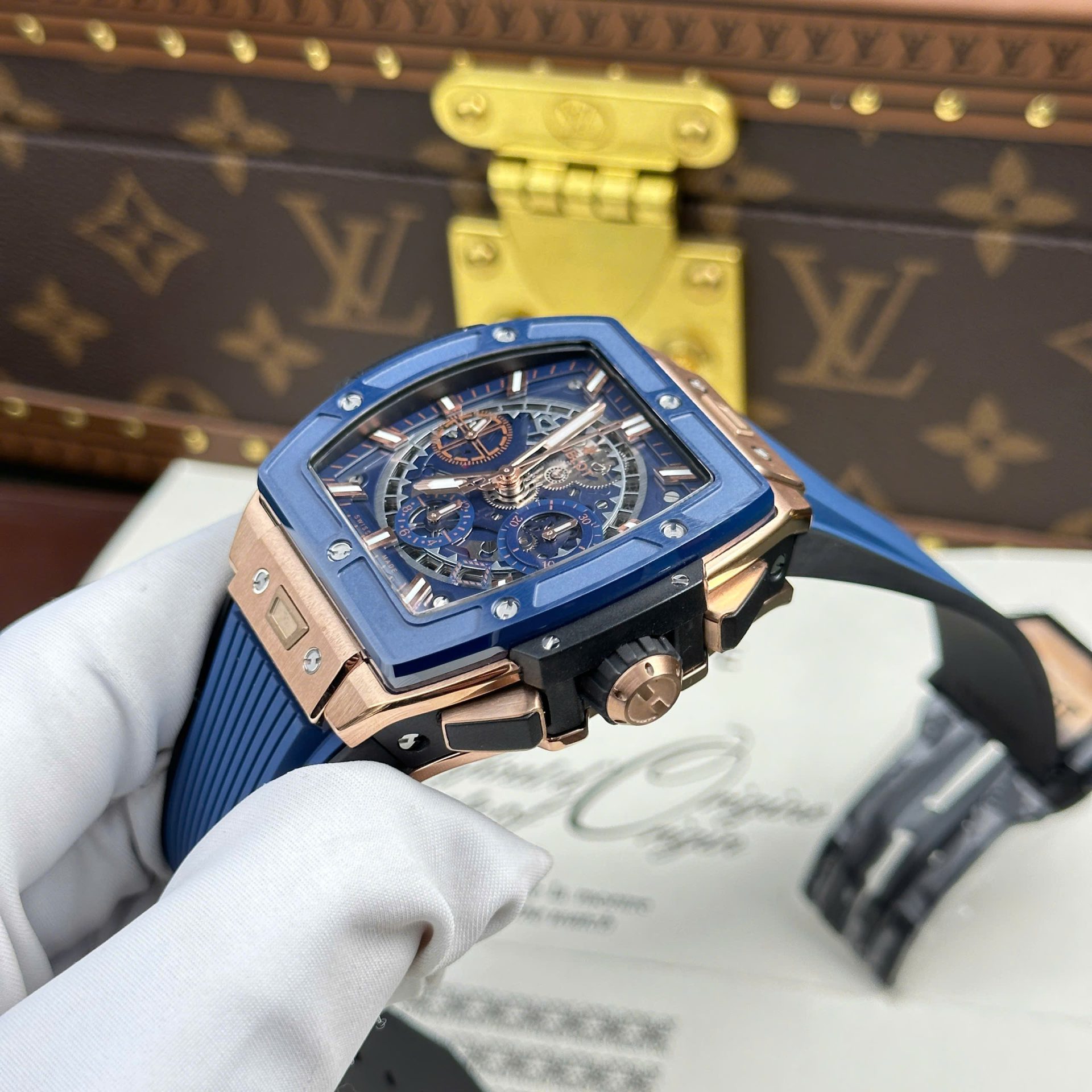 Hublot Spirit Of Big Bang Best Replica 11 Watch Bezel Ceramic Blue BBF Factory 42mm