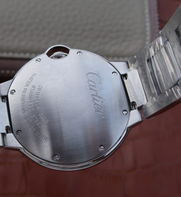 Replica Cartier V6F Ballon Bleu 36mm White Dial SS Bracelet Ronda Quartz