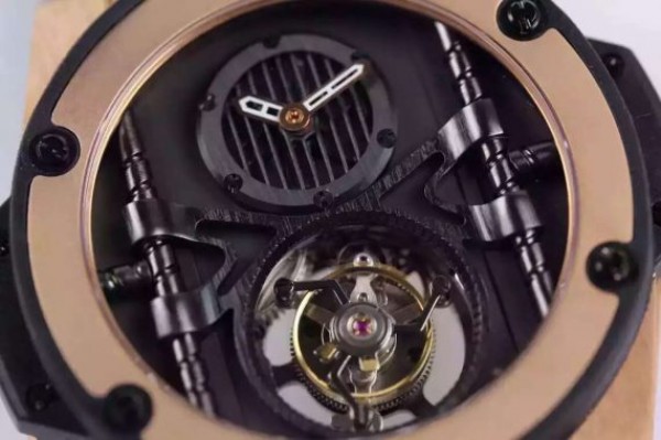 Replica Hublot Big Bang 44mm Vendome Real Tourbillon Rose Gold Black Rubber Strap