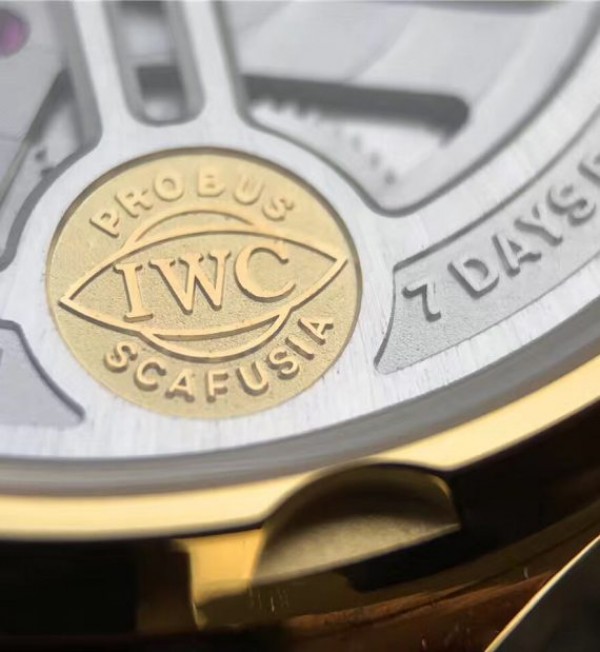 Replica IWC ZF Portuguese IW5001 YG Gray Dial Leather Strap