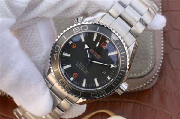 Replica Omega Planet Ocean Professional Ceramic Bezel 45mm OMF Orange Marker SS Bracelet A8500