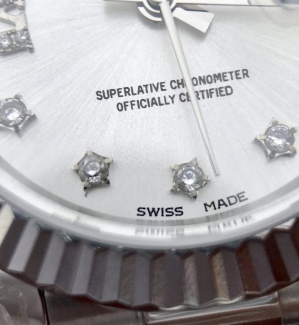 Replica Rolex DateJust 28mm Fluted Bezel White Dial Diamonds Rome Markers Bracelet A2236
