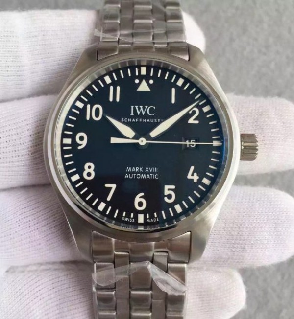 Replica IWC MKF Mark XVIII IW3270 Blue Dial SS Bracelet A2892