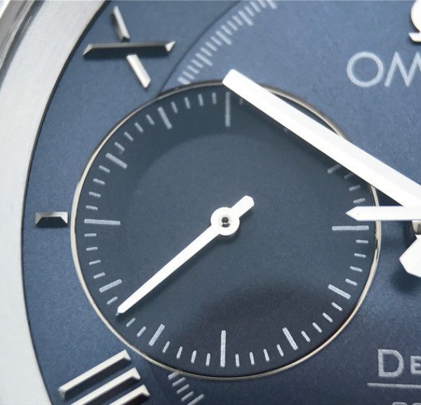 Replica Omega OMF De Ville Chronograph 42mm Blue Dial SS Bracelet A9300
