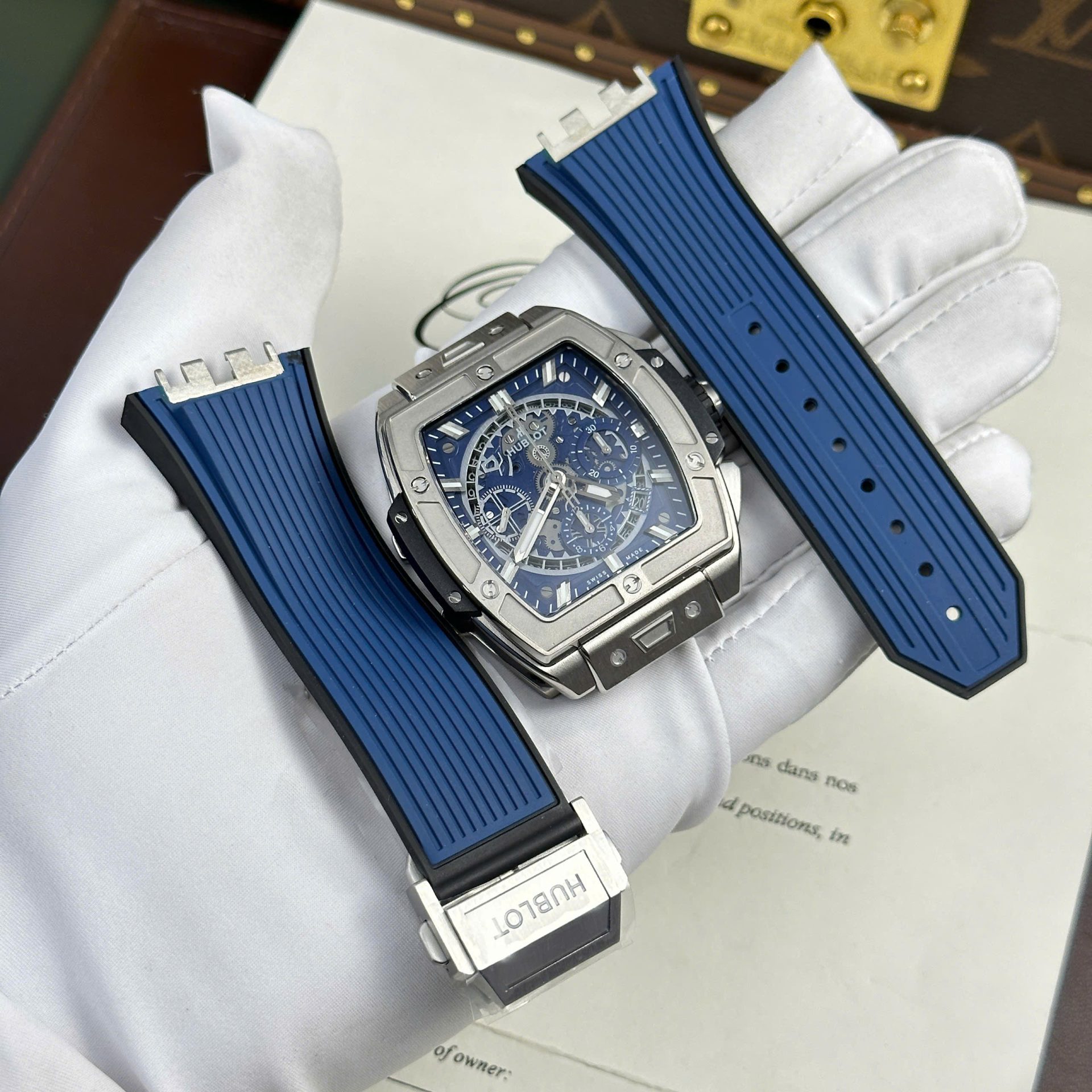 Hublot Spirit Of Big Bang Titanium Replica Watch Dial Blue BBF Factory 42mm