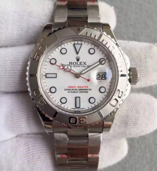 Replica Rolex Yacht-Master 116622 Noob White Dial on SS Bracelet A2824