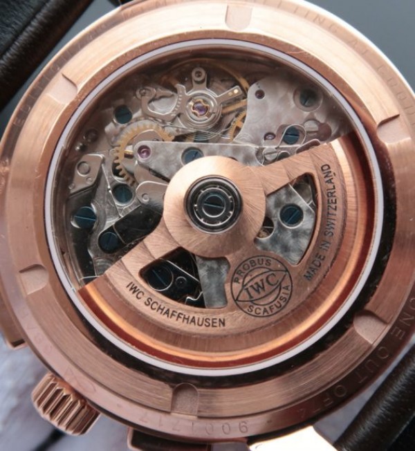 IWC Ingenieur Chrono RG IW3807 Black Dial Leather Strap