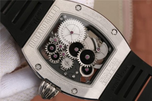Replica Richard Mille RM018 Hommage a Boucheron SS Black Skeleton Dial Black Rubber Strap 6T51