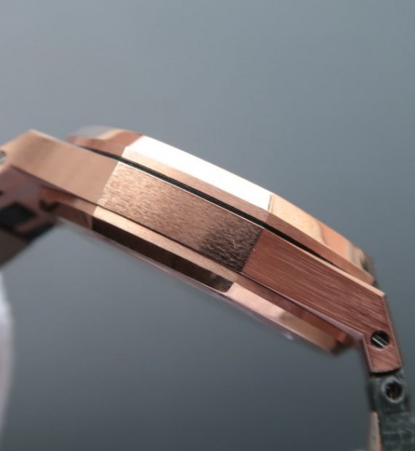 Replica Audemars Piguet JF Royal Oak 37mm 15452 RG Full Paved Diamonds Leather Strap A3120
