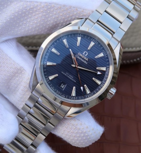Replica Omega XF Seamaster Aqua Terra Master Blue Textured Dial SS Bracelet A8900