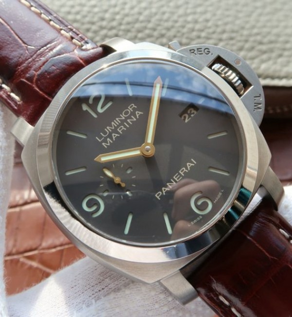 Replica Panerai VSF PAM351 Titanium Brown Leather Strap P.9000