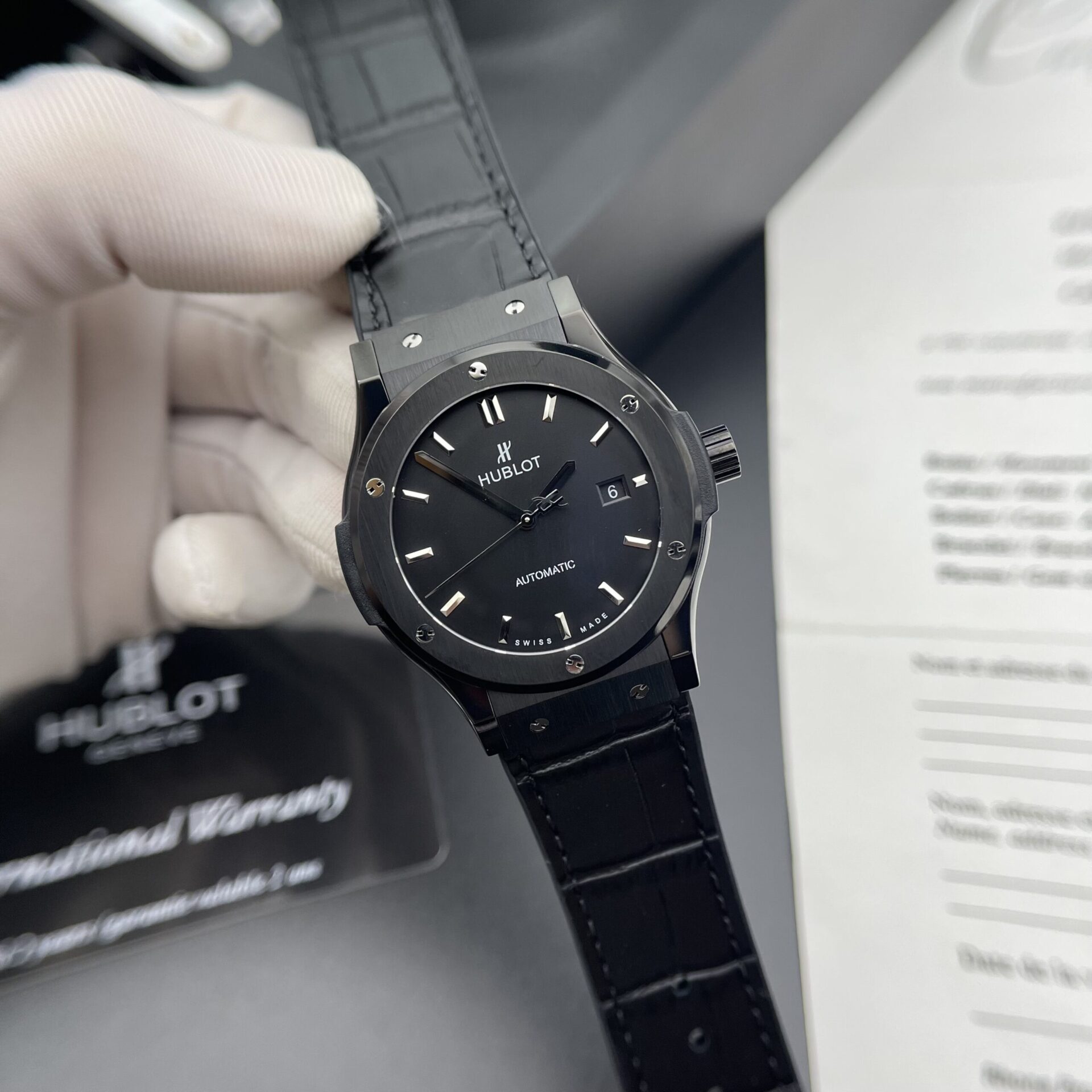 Hublot Classic Fusion Ceramic Clone Watch Black Dial HB Factory 42mm