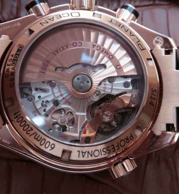 Replica Omega Planet Ocean Master Chronometer RG Black Bezel Black Dial RG Bracelet A9301
