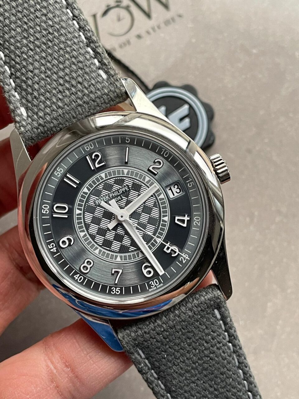 Replica PATEK PHILIPPE Calatrava 6007A-001 SS ZF 1:1 Best Edition Grey Dial on Grey Leather Strap A324CS