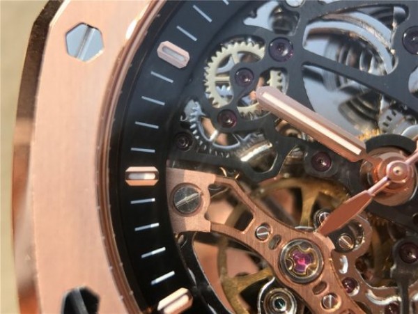 Replica Audemars Piguet Royal Oak 41mm Double Balance Wheel Openworked 15407 RG JF  RG Bracelet A3132