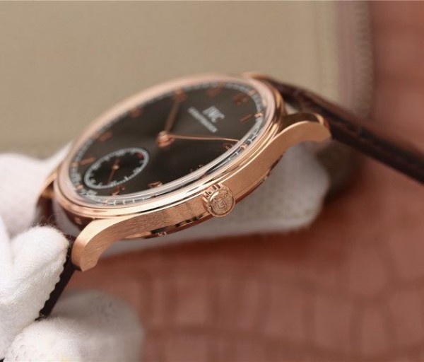 Replica IWC ZF Portuguese IW545406 RG Brown Dial Leather Strap A6498