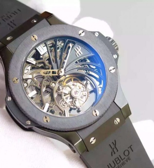 Replica Hublot Big Bang Ceramic Bezel Skeleton Tourbillon