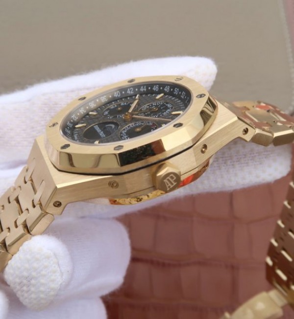 Replica Audemars Piguet JF Royal Oak 41mm 26574 YG Black Textured Dial A5134