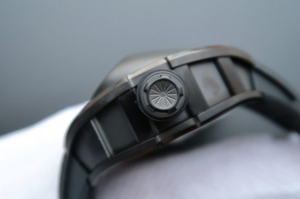 Replica Richard Mille RM053 PVD Fake Tourbillon Skeleton Dial Black Rubber Strap A2824