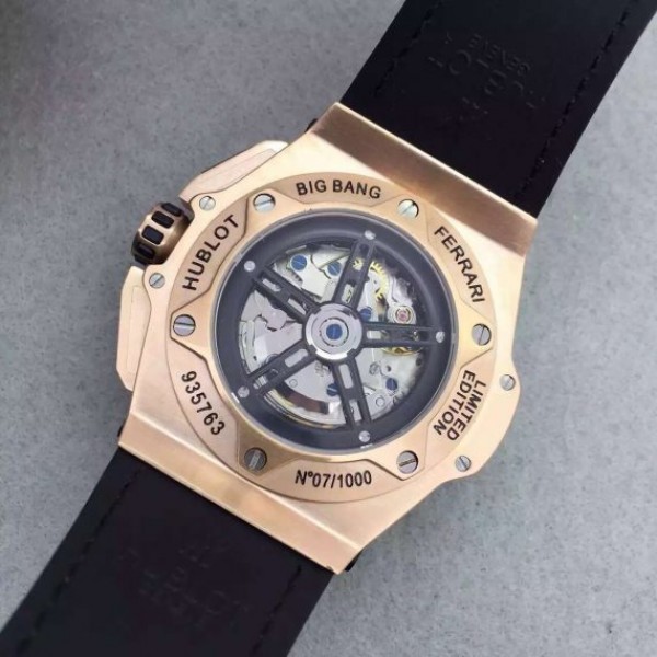 Replica Hublot Big Bang Ferrari Limited Edition RG Black Dial Black Rubber Strap A7753