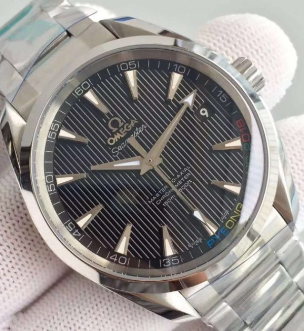 Replica Omega XF Seamaster CO-AXIAL Master PyeongChang 2018 Black Dial SS Bracelet A8500
