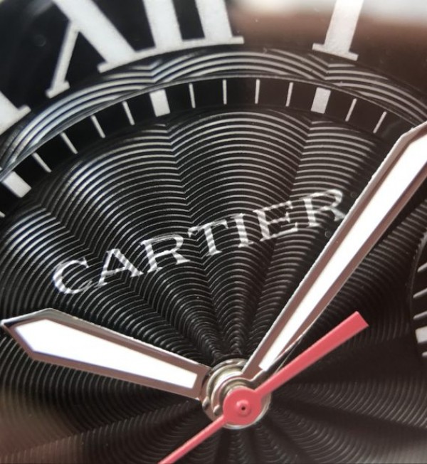 Replica Cartier JF Ballon Bleu 42mm DLC All Black Black Textured Dial Leather Strap A1847