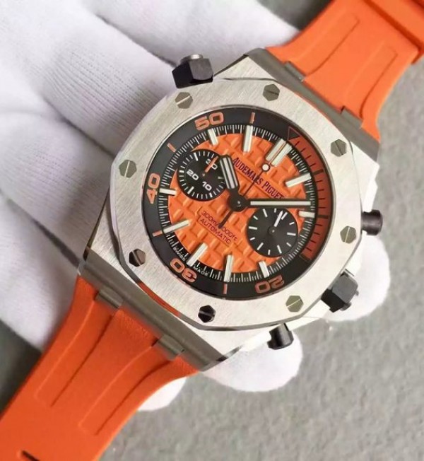 Replica Audemars Piguet JF Royal Oak Offshore Diver Chronograph Orange Rubber Strap A3126