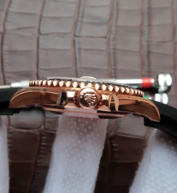 Replica Rolex Yacht-Master 116655 Noob Black Ceramic Bezel Rubber Strap A2836