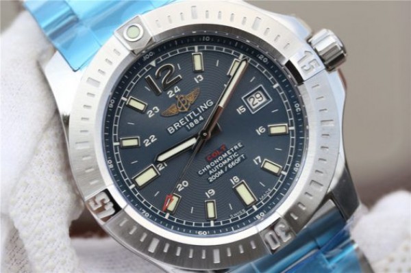 Replica Breitling Colt Automatic 44mm SS GF Blue Textured Dial SS Bracelet A2824