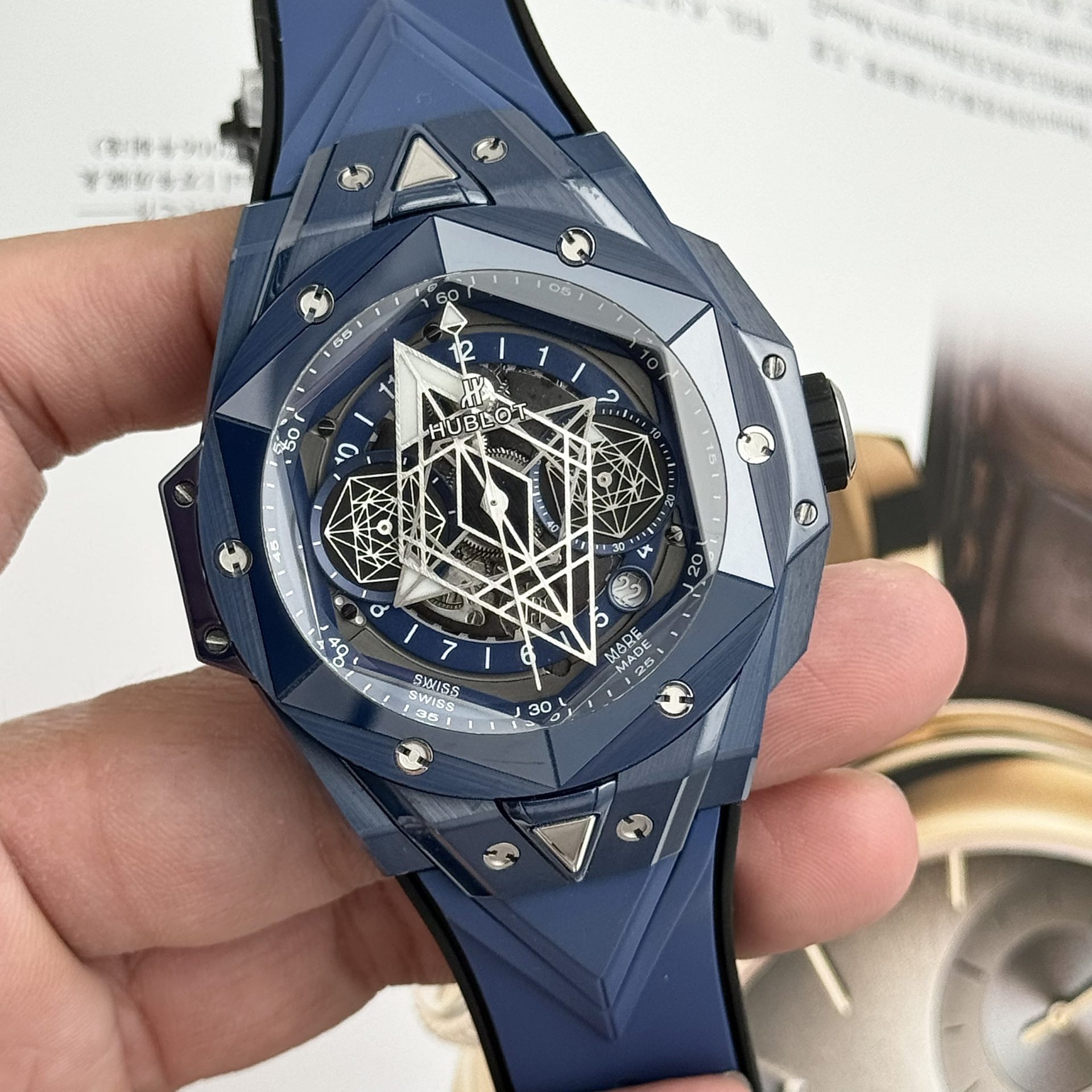 Hublot Replica Watch Big Bang Sang Bleu II Blue Ceramic BBF Factory 45mm