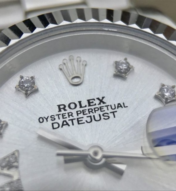 Replica Rolex DateJust 28mm Fluted Bezel White Dial Diamonds Rome Markers Bracelet A2236