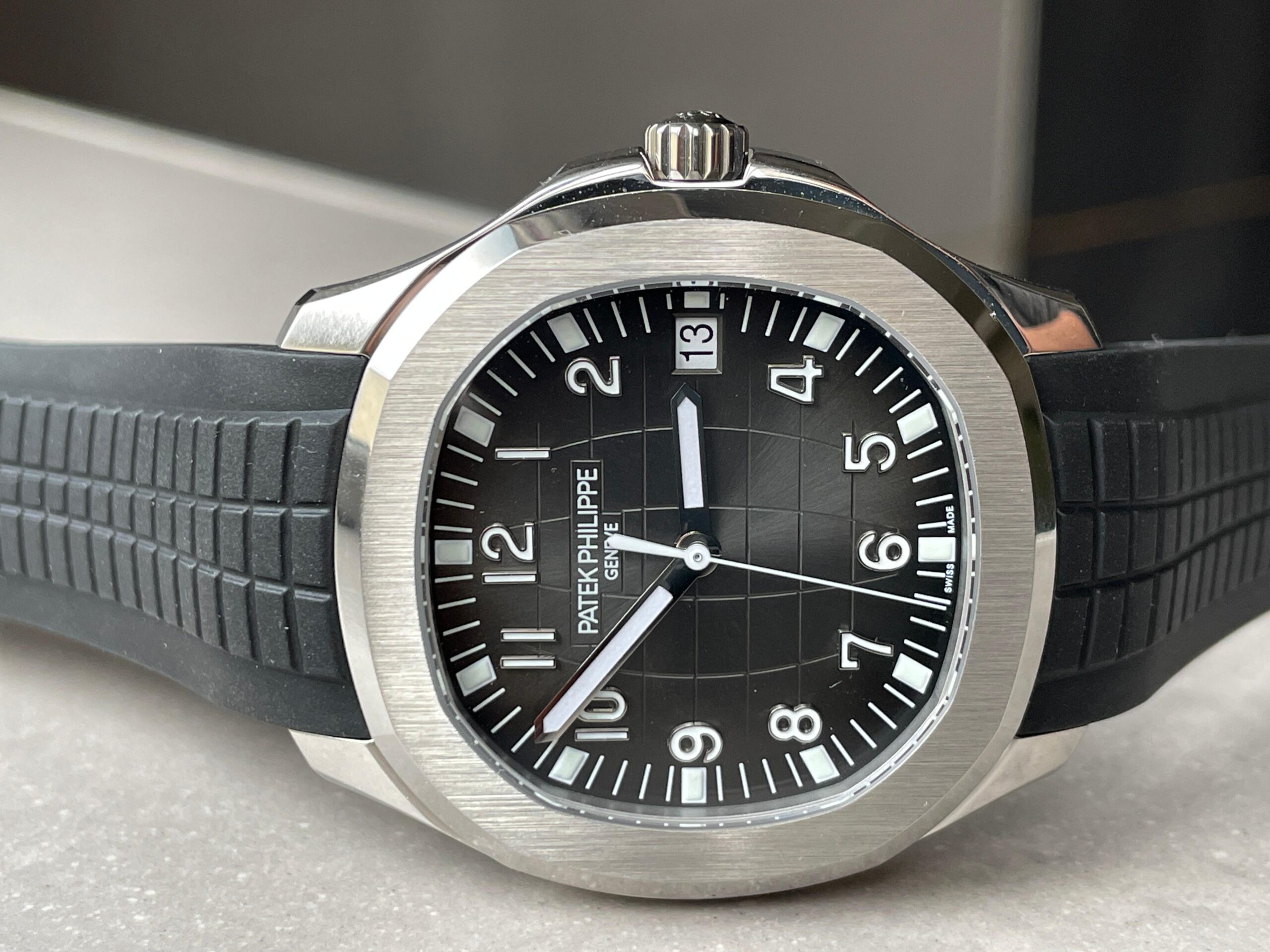 Replica PATEK PHILIPPE Aquanaut 5167 SS 3KF Best Edition Gray Dial on Black Rubber Strap A324 Super Clone V2