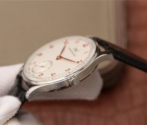 Replica IWC ZF Portuguese IW5454 White Dial Leather Strap RG Hand
