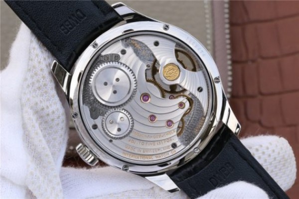 Replica IWC Portuguese Tourbillon IW5463 SS YLF Green Dial RG Markers Black Leather Strap A98900