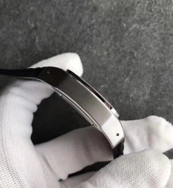 Replica Cartier Santos 100 33mm SS White Dial Black Leather Strap SEIKO NH05A
