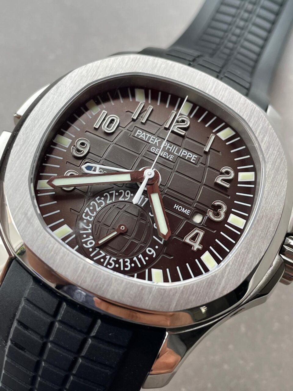 Replica PATEK PHILIPPE Aquanaut 5164A SS GRF BEST EDITION BLACK DIAL ON BLACK RUBBER STRAP A324 V2