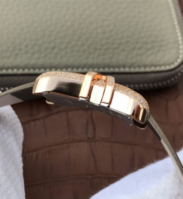 Replica Cartier High Jewelry Watches RG WJ306014 White Dial Brown Fabric Strap