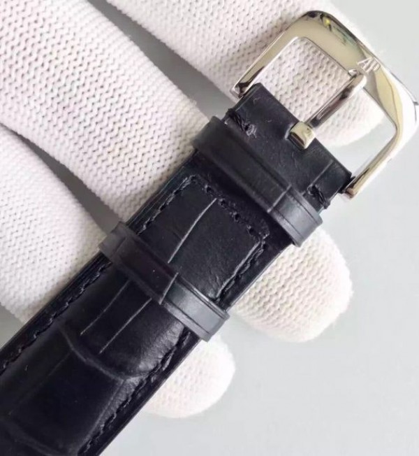 Replica Audemars Piguet Jules Audemars 15170 Roman numerals SS Black Dial Leather Strap A3120