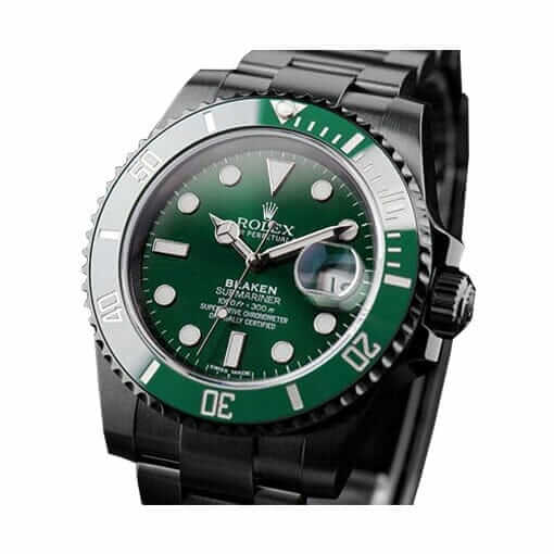 Rolex Submariner Blaken 116611N Green Dial Replica