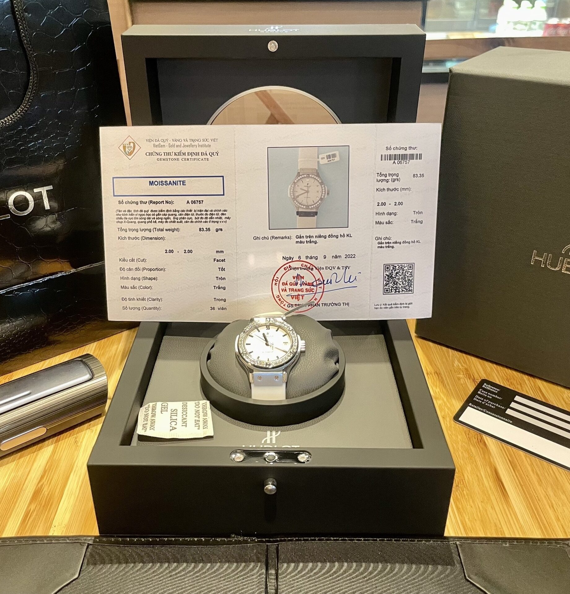 Hublot Replica Watch Classic Fusion White Dial Custom Moissanite Diamonds 38mm