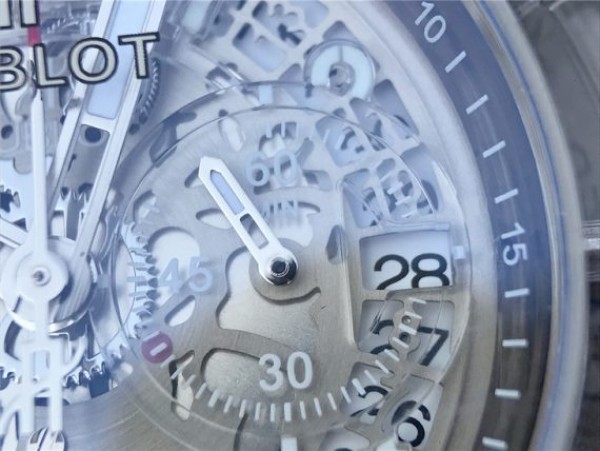 Replica Hublot Big Bang Unico Sapphire Plastic Case Skeleton Dial White Rubber Strap Jap Quartz